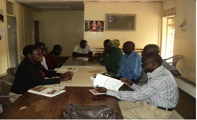 Upward Bound team conducting a focus group discussion in Uganda